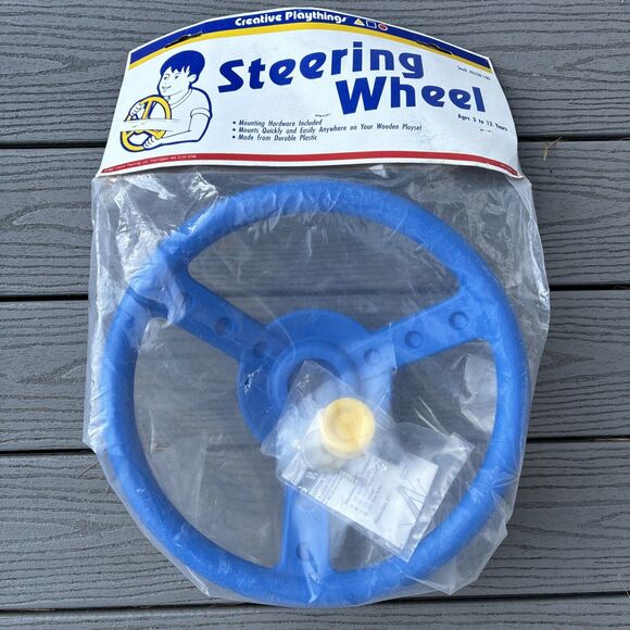 Creative Playthings Blue STEERING WHEEL Outdoor Tree House Playground A228-100 - Picture 1 of 6